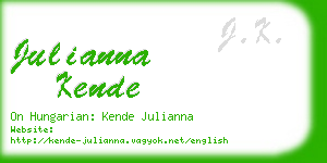 julianna kende business card